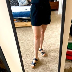 Babaton black crepe drawstring shorts. Size small.